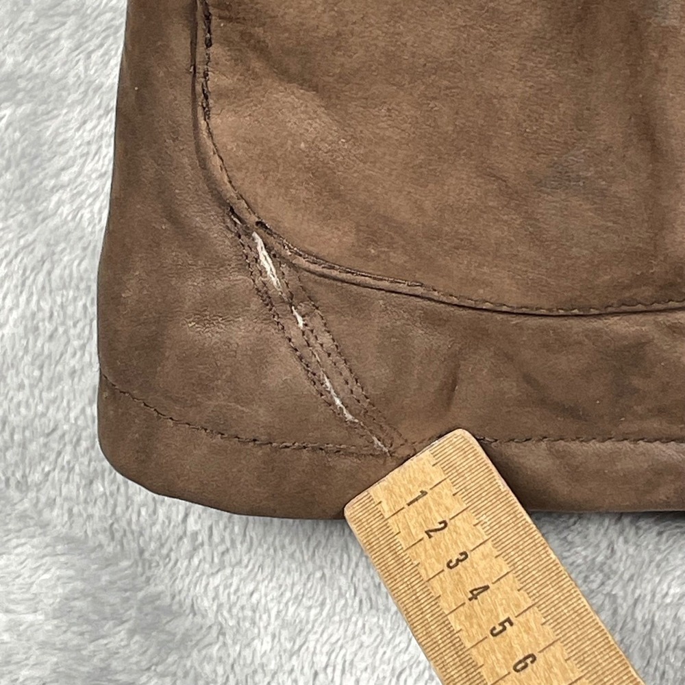 Peter Millar Brown Leather Sherpa Lined Detachable Collar Jacket Mens XL - Picture 10 of 14
